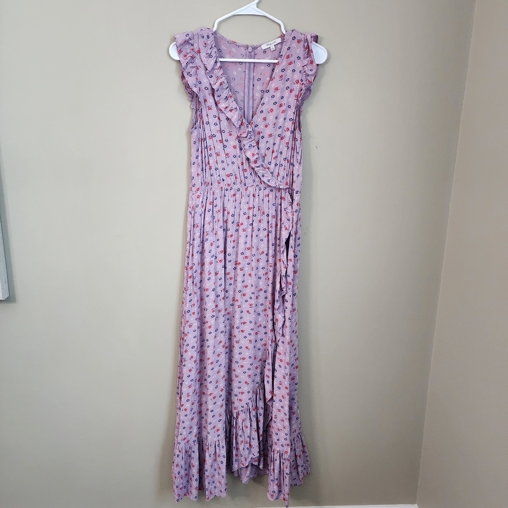 Madewell Floral Ruffle Edged Maxi Dress  Size 2 - Picture 2 of 10